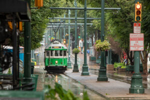 trolley in downtown memphis