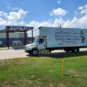 country club moving truck outside cool storage america building